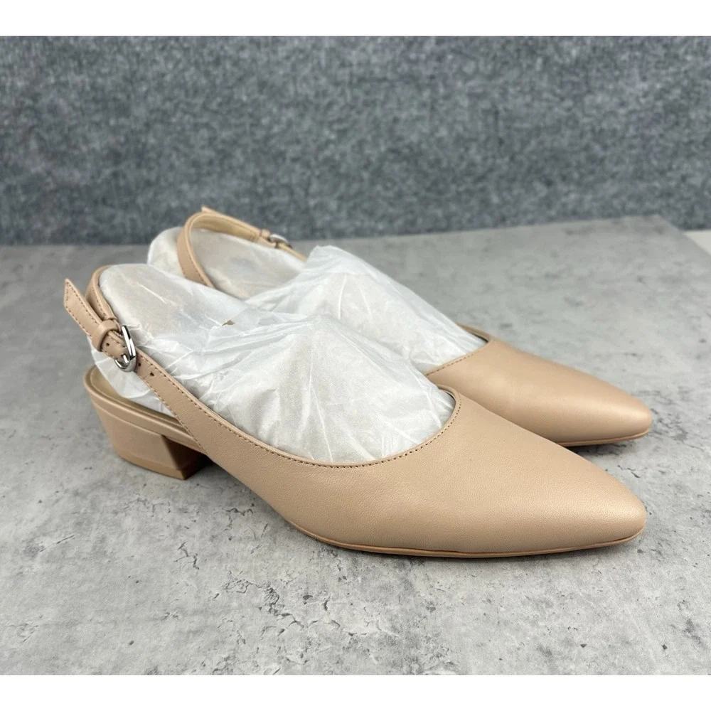Naturalizer Womens Banks Nude Beige Slingback Strap Flats Size 6.5W New